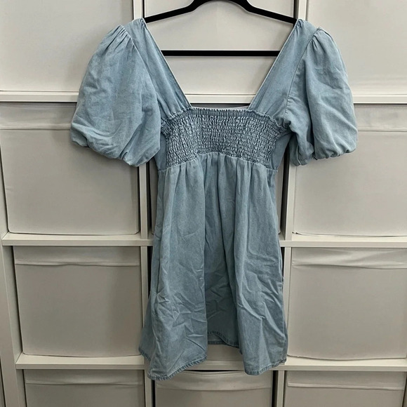 Show Me Your Mumu Smitten Babydoll Dress in Sky Blue - Picture 8 of 8